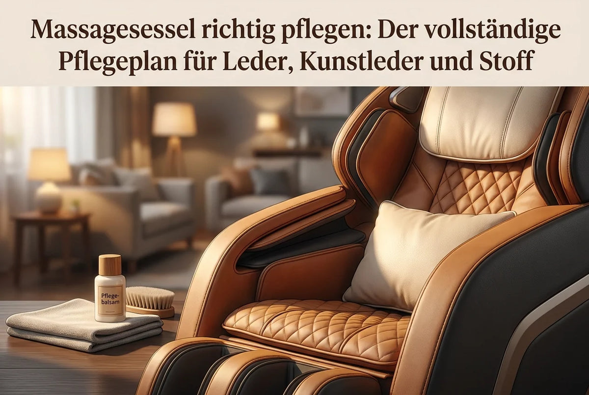 Professional header image for step-by-step guide: Massagesessel richtig pflegen: Der vollständige Pflegepla...