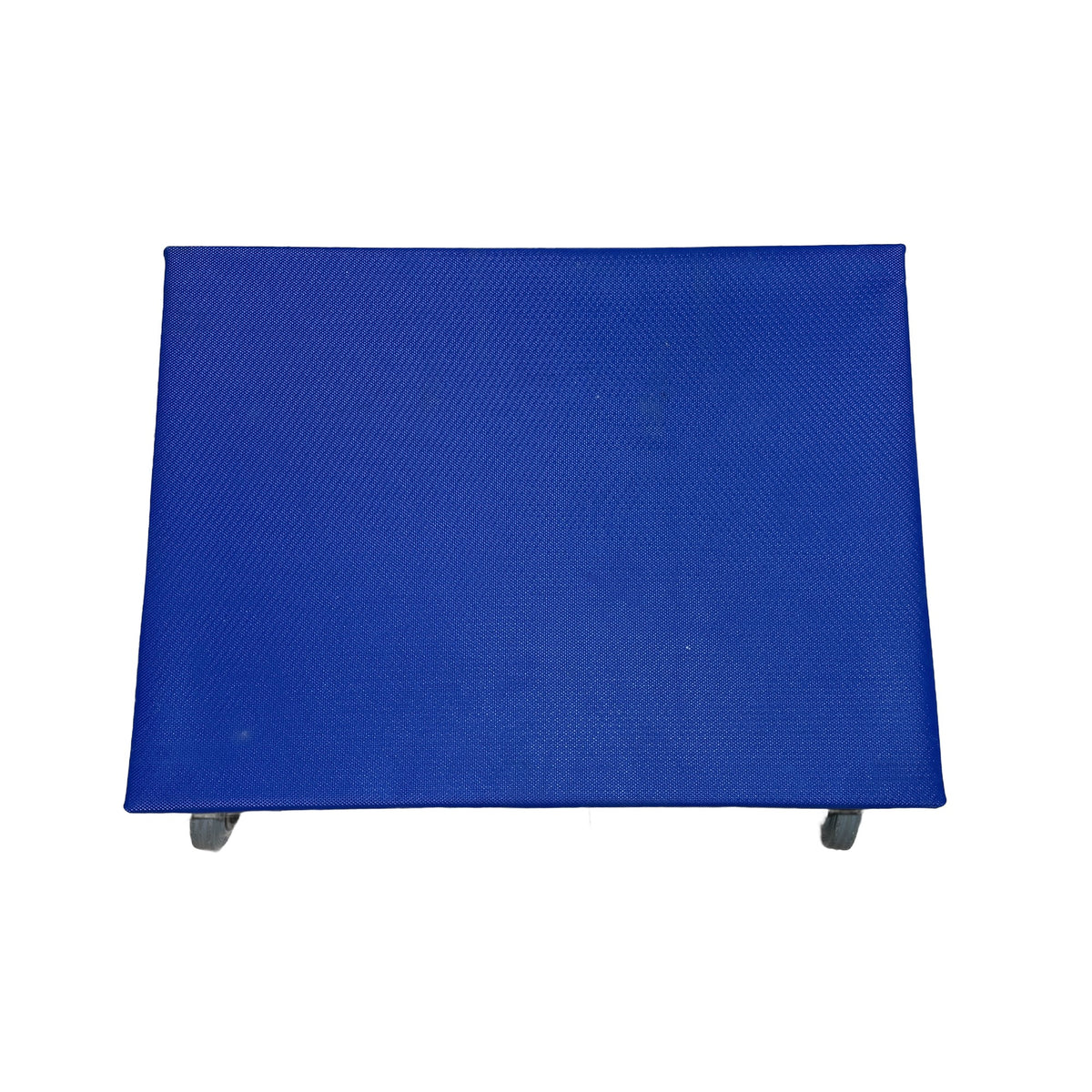 
Möbelroller 80 × 60 cm, Draufsicht auf die blau bespannte Platte