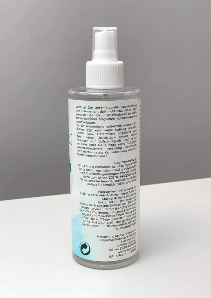 
TERGIMUS Puremanent Long Protect langzeit Oberflächendesinfektionsmittel – 100 ml – Ansicht 6